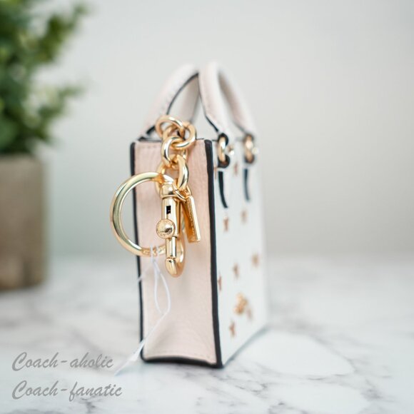 NWT Coach CX074 North/South Mini Tote Bag Charm With Star Print - Picture 2 of 11